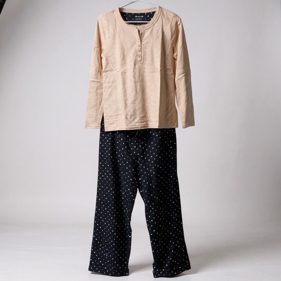Talbots Womens Pajama Set Sleepwear Top Pants Polka Dot Size M NWT - Picture 2 of 8